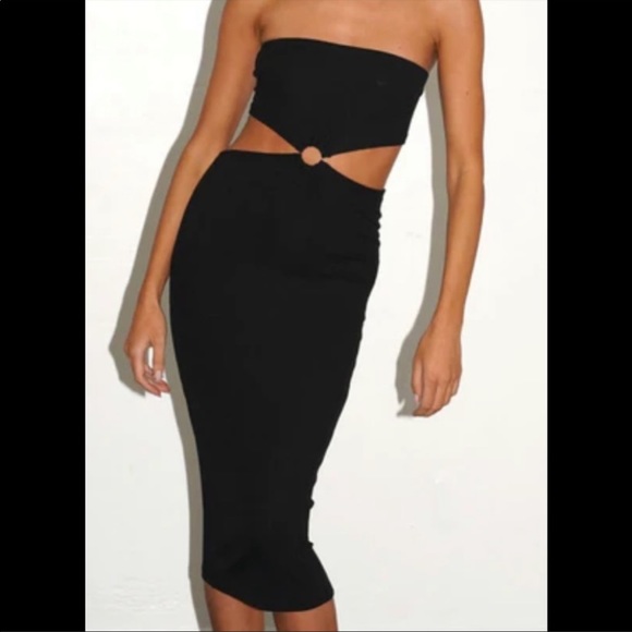 New! LNA HARLEE STRAPLESS DRESS - BLACK BNWOT - Picture 3 of 12
